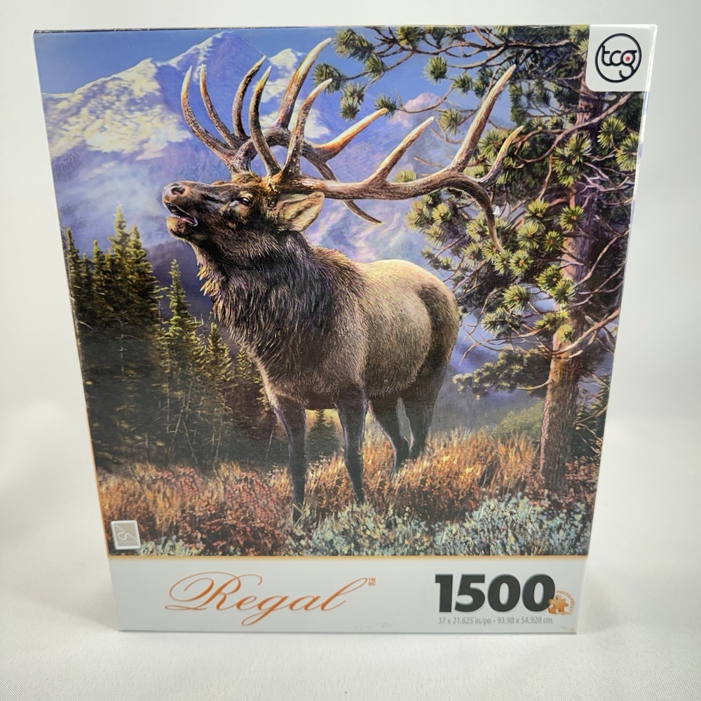 Regal 1500 Piece Puzzle Elk Wildlife Mountain‎ Scene Sure-Lox
